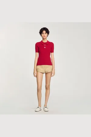 Sandro Polo en maille côtelée