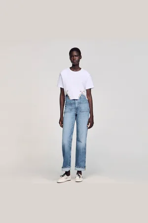 Sandro T-shirt court orné de strass