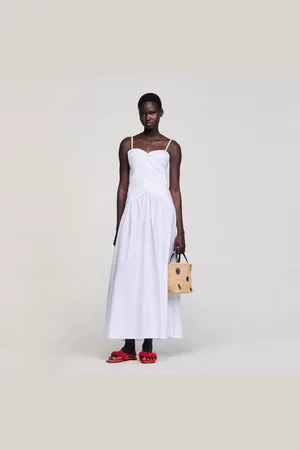 Sandro Robe longue à bustier drapé