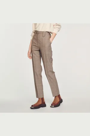 Sandro Pantalon droit à carreaux