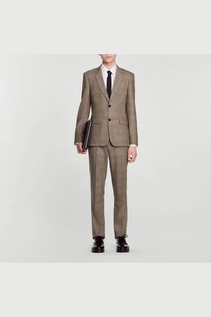 Sandro Veste de costume à carreaux en laine