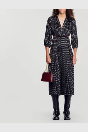 Sandro Robe longue plissée imprimée