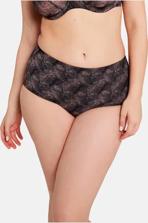 Sans Complexe Culotte taille haute So Pure Fantaisy Imprimé Palmes Noires & Nude