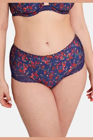 Sans Complexe Shorty Violette Imprimé Floral Bleu Ruban