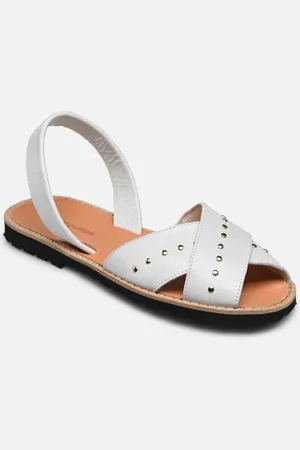 MINORQUINES Sandales et nu-pieds Avarca Rock Cuir Vintage Blanco pour Femme