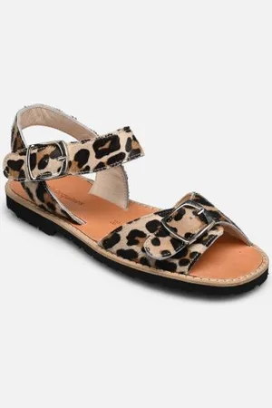MINORQUINES Sandales et nu-pieds Avarca Boucle Cuir Léopard pour Femme