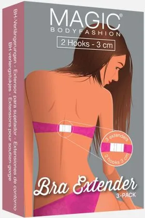 MAGIC Bodyfashion Vêtements Bra Extender - 2 agrafes - 3cm de long - Lot de 3 Rallonges
