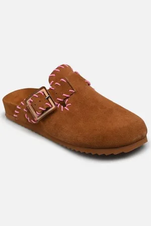 Colors of California Mules et sabots Leather sabot with stitchings pour Femme