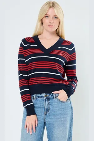 Tommy Hilfiger Vêtements Tjw V-Neck Stripe Sw DW0DW18652