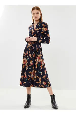 Ralph Lauren Vêtements Robe mi-longue col en V croisé en crêpe