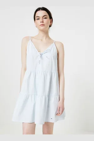 Tommy Hilfiger Vêtements Tjw Poplin Tiered Strappy Dress