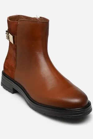 Tommy Hilfiger Bottines et boots TH LOGO LEATHER MIX CHELSEA pour Femme
