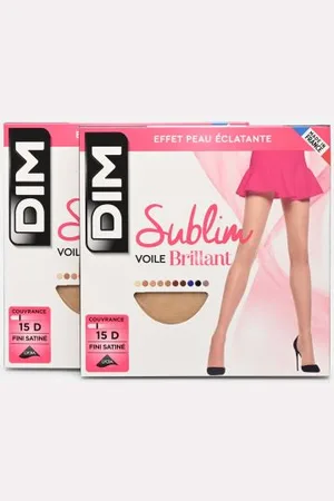 Dim Chaussettes et collants Sublim Voile Brillant Collant 15D - Lot de 2