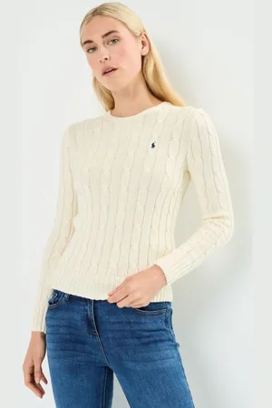 Ralph Lauren Vêtements Pull torsadé à col rond en coton