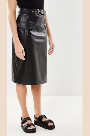 Noisy May Vêtements Nmpaula Pu Midi Cargo Skirt W Slit Wvn