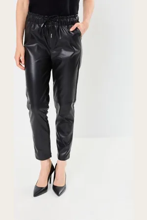 Molly Bracken Vêtements LADIES WOVEN FAUX LEATHER PANTS