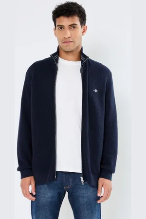 GANT Vêtements Cotton Micro Textured Zip Cardigan