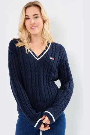 Tommy Hilfiger Vêtements Tjw Badge Cable V-Ne DW0DW19885