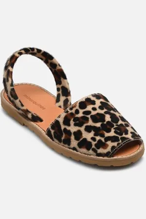 MINORQUINES Sandales et nu-pieds Avarca Cuir Léopard pour Femme