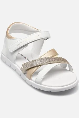 Tommy Hilfiger Sandales et nu-pieds VELCRO SANDAL WHITE/GOLD pour Enfant