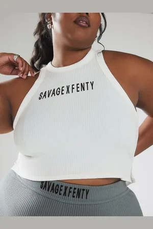 Savage X Fenty Essential Heavy Rib Cropped Logo Tank