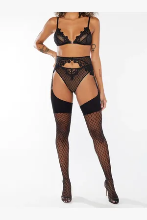 Savage X Fenty Madame X Fishnet Thigh High Stockings