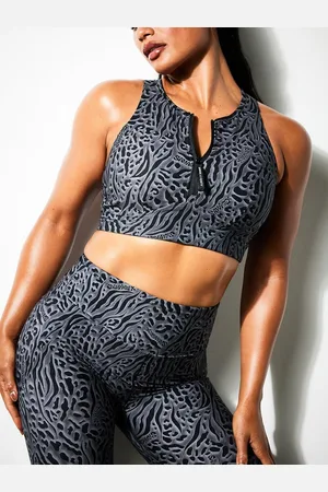 Savage X Fenty Locked & Lifted Half-Zip Medium-Impact Sports Bra