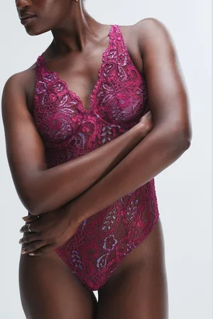 Savage X Fenty Romantic Corded Lace Metallic Underwire Teddy