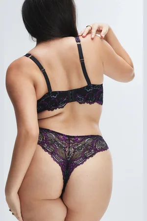 Savage X Fenty Romantic Corded Lace Metallic Brazilian Panty