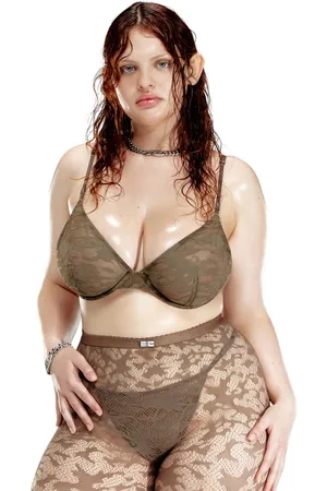 Savage X Fenty Diesel Camo Lace Unlined Plunge Bra