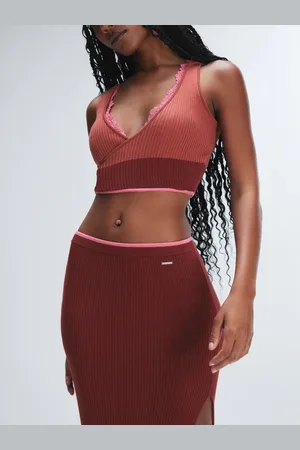Savage X Fenty Featherweight Knit Faux Wrap Crop Top