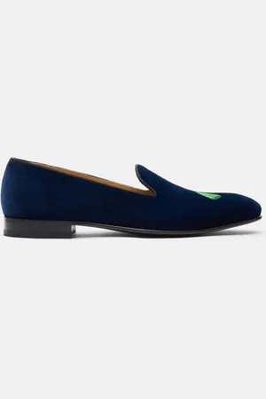 Scarosso Jay Blue Velvet - Homme Friulane Slippers - 40