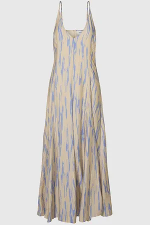 SELECTED À Bretelles En Viscose Mélangée Robe Longue