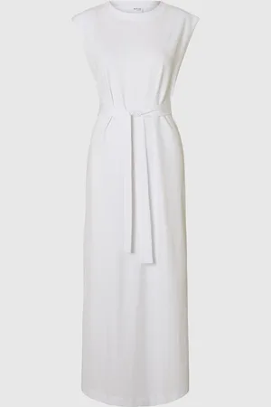 SELECTED Sans Manches En Coton Robe Longue
