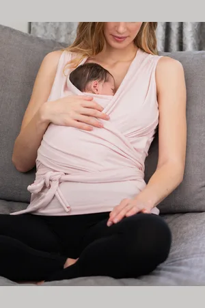 Séraphine Haut contact peau à peau en coton sans manches - Rose poudré