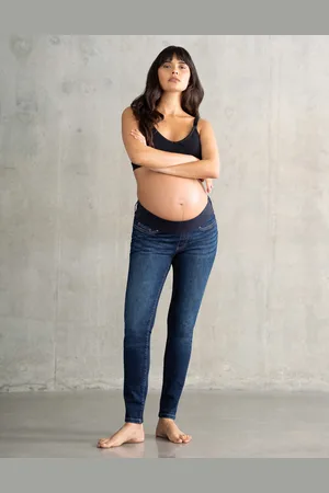 Séraphine Jean de maternité skinny avec bandeau sous le ventre bio