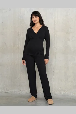 Séraphine Pyjama de maternité en bambou noir