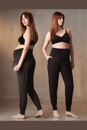 Séraphine Lot de 2 Pantalon loungewear maternité - Gris et noir