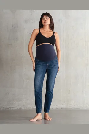 Séraphine Jean de maternité skinny en coton bio indigo