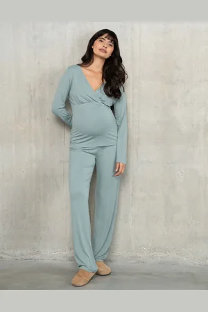 Séraphine Ensemble pyjama 2 pièces de grossesse et allaitement en bambou