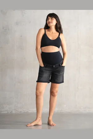 Séraphine Short au-dessus en denim extensible grossesse
