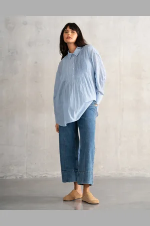 Séraphine Chemise de maternité à rayures avec détails Pintuck