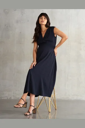Séraphine Robe mi-longue de maternité avec col à revers