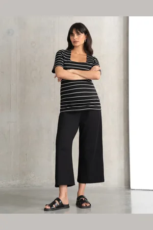 Séraphine Pantalon palazzo au-dessus du ventre en Ponte di Roma grossesse