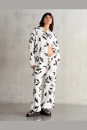 Séraphine Pantalon de maternité tissé à coupe ample, imprimé chic