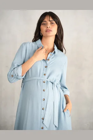 Séraphine Robe chemise de maternité aspect denim Tencel™