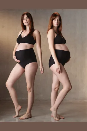 Séraphine Lot de 2 culottes hautes grossesse sans-démarcation - Noir