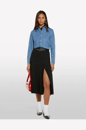 Sisley Jupe Plissée Noire Femme