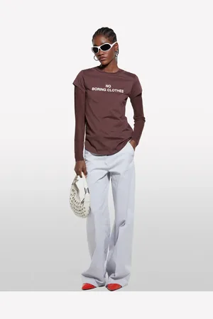 Sisley T-shirt Marron À Imprimé Femme