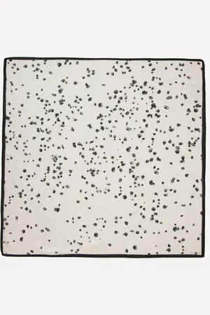 Sisley Cream White Printed Scarf Femme